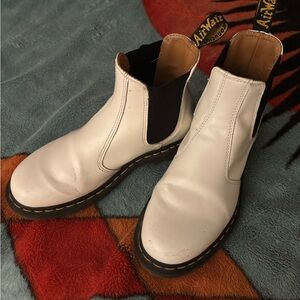 Dr. Martens White Ankle Boots